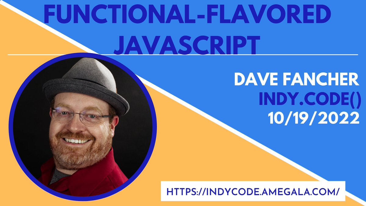 ConferenceIndy's tweet image. &apos;Functional-Flavored JavaScript&apos; with @davefancher Oct. 19th at Indy.Code()!

indycode.amegala.com

@Vibenomics @cjug @Digonex @CVRIndy @MyCOI
@onboardmeetings @exactitindy @gocasted @KainosSoftware @NineStarConnect @indianastate @OneCause @CleanSlate_TG @KnaufNA #JavaScript