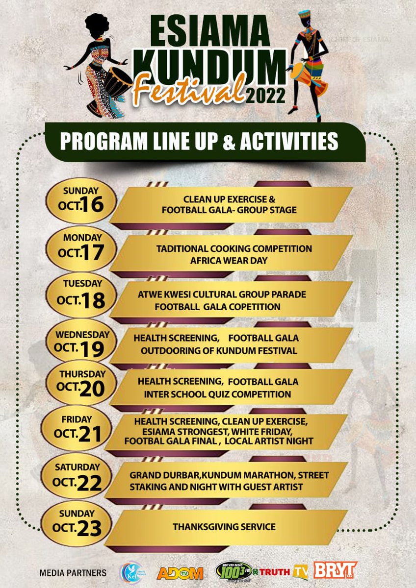 Esiama Kundum Festival 
Come Experience The Biggest Festival Outta Western Region 
Jux Kno