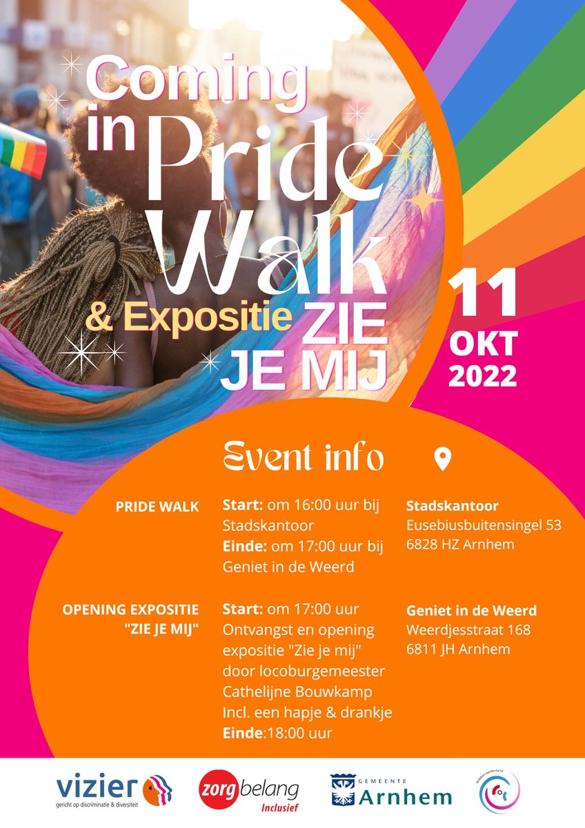 Het is vandaag Coming Out Day en onze GGD staat voor diversiteit!

🏳️‍🌈 Vandaag hijsen wij de regenboogvlag. Om 16.00 uur loopt Team Seksuele Gezondheid mee met de Pride Walk vanaf het stadskantoor in Arnhem. Ben jij er ook bij?

#GGDGM #comingoutday #pridewalk
