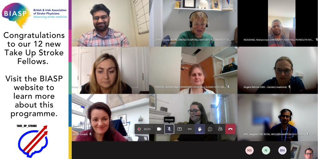 We are pleased to announce the appointment of 12 new Take Up Stroke Fellows. Learn more about this programme on the BIASP website biasp.org/take-up-stroke/ 

@bleedingstroke <a href="/MeadGillian/">Prof Gillian E Mead</a> <a href="/UCLStrokeRes/">UCL Stroke Research</a> <a href="/MLDharmasiri/">Michelle Dharmasiri</a> <a href="/DrLouiseShaw/">Louise Shaw</a> <a href="/DrTerryQuinn/">Dr Terry Quinn💙</a> <a href="/Deborah71247971/">Deb Lowe💜</a> <a href="/gerisoc/">British Geriatrics Society</a> <a href="/ABNTrainees/">Neurology Trainees</a>