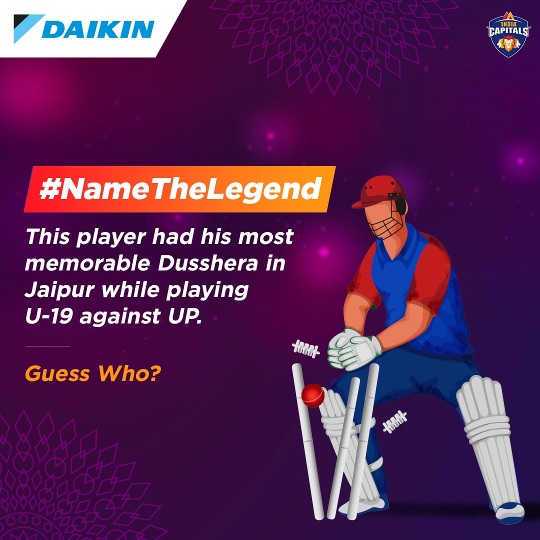 DaikinIndia's tweet photo. #NameTheLegend–Contest Alert!​
​Do you think you know our #IndiaCapitals legends well enough? Follow the steps to participate in the #contest &amp; win exciting prizes:

Step 1: Like this post &amp; follow our page. ​
Step 2: Share your answers below

Hint: Watch our recent player videos https://t.co/B1ttTVwW8y