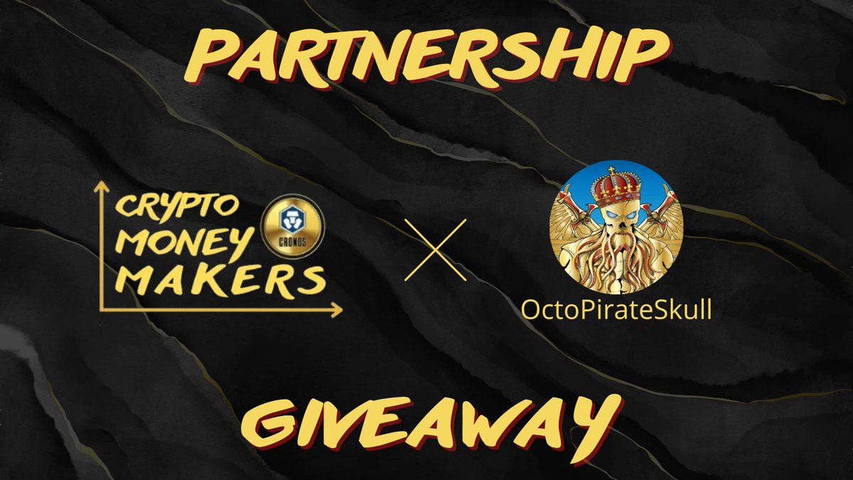 📢 NEW PARTNERSHIP 📢
We are proud to announce new partner!
 🔥Giveaway for this ocasion! 

🎁Prizes :
- 1 NFT &amp; 5xWL - <a href="/OctoPirateSkull/">🏴‍☠️️ OctoPirateSkull 📢 MINT LIVE</a> 
- 1 NFT &amp; 2xWL - <a href="/CronosMoney/">Crypto Money Makers | Safe Box Mint is live!</a> 
To join :
1️⃣Follow <a href="/OctoPirateSkull/">🏴‍☠️️ OctoPirateSkull 📢 MINT LIVE</a>  + <a href="/CronosMoney/">Crypto Money Makers | Safe Box Mint is live!</a>
2️⃣Like &amp; RT
3️⃣Tag 3 friends
⌛️72H
➡️octopirateskull.netlify.app