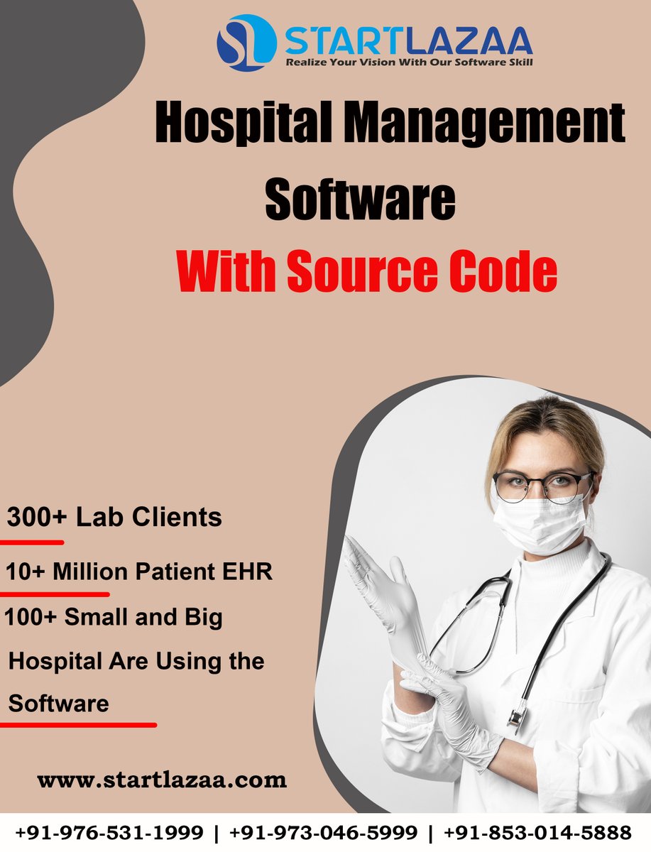 StartLazaa's tweet photo. Are You Looking For Hospital Management Software? Deliver a secure, high-performance platform with Startlazaa.
Free Demo #Whatsapp Us Now: +91-976-531-1999
Visit Now: https://t.co/J5yPTf7V4O
#hospital #hospitallife #hospitalsoftware #hospitalsoftwaredemo #healthcare https://t.co/S0ObJwrfCO