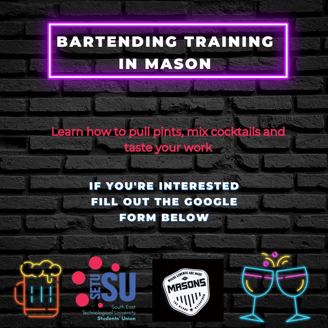 Bartending training for Upskill Week 24th-27th of October, fill out the form below if you're interested!
docs.google.com/forms/d/e/1FAI…