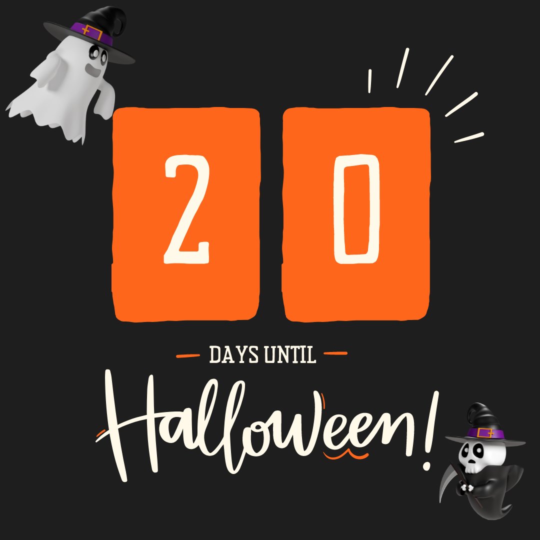 Bespokeconnectd's tweet photo. Its 20 days until Halloween! 👻

#Halloween #countdown https://t.co/jnxcIQ9Fo3