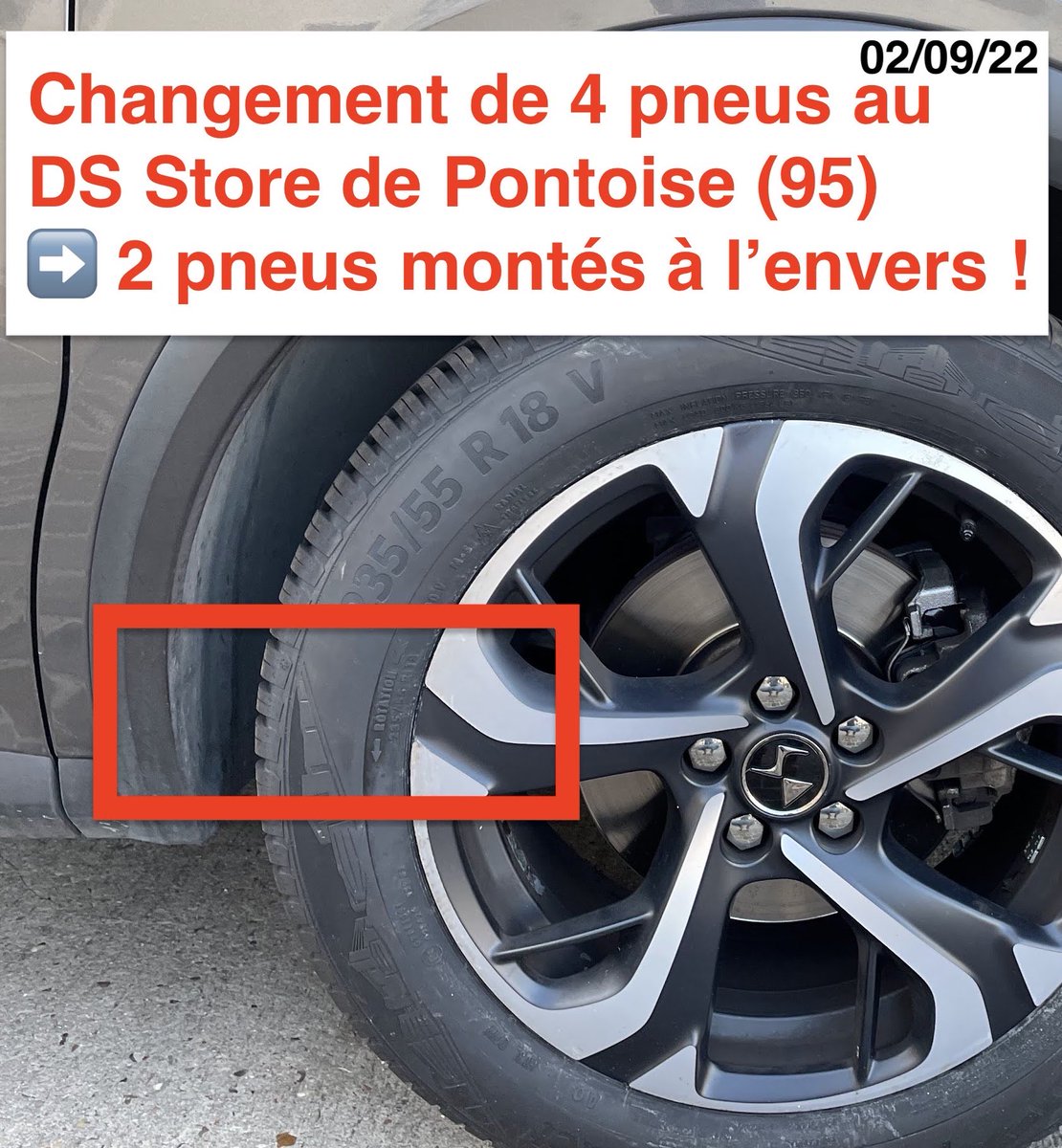 juliendelmas's tweet photo. ⚠️Besoin de vous Merci de ❤️ et RT⚠️

@DS_Official @DS_fr @JoelVerany @BeatriceFoucher, que faire face à l’incompétence évidente du DS Store de Pontoise (95)?

Vidange:
=> fuite d’huile importante
=> pas de rebranchement arrivée d’air

Changement 4 pneus:
=> 2 montés à l’envers https://t.co/zr73l3sGLP