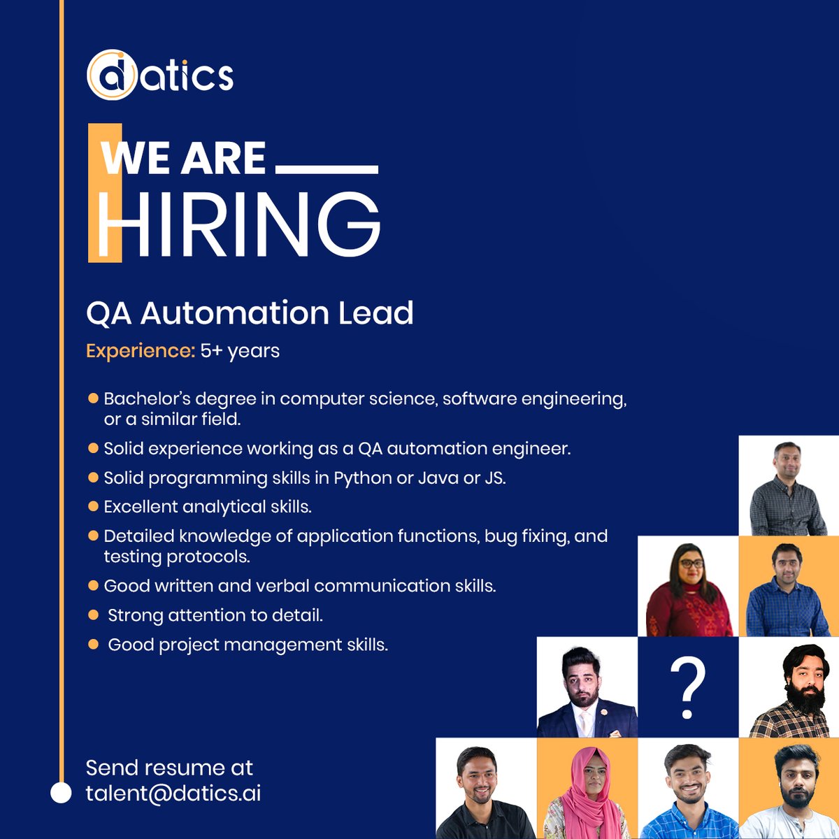 datics_ai's tweet image. We are seeking a talented Senior QA Automation Engineer to design testing procedures for our software applications. 🚀 🚀

For more details: 
🔗 datics.ai/job/qa-automat…

#datics #hiring #jobopportunity #SQA #QualityAssurance #SQAEngineer #SQAAutomation #technology