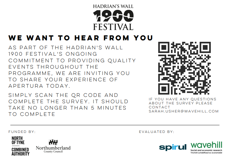 wavehilltweets's tweet photo. If you or someone you know has recently visited #Apertura in #WallTown please share your experience with us via this short survey in the QR code below 👇

#WavehillResearch @NlandNP @EnglishHeritage @NorthTyneCA @alnwickgazette @N_landCouncil https://t.co/PyNH5YZ82I