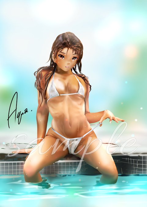 季節外れの水着娘(笑)#絵描きさんとつながりたい #フォローしてね #プール 