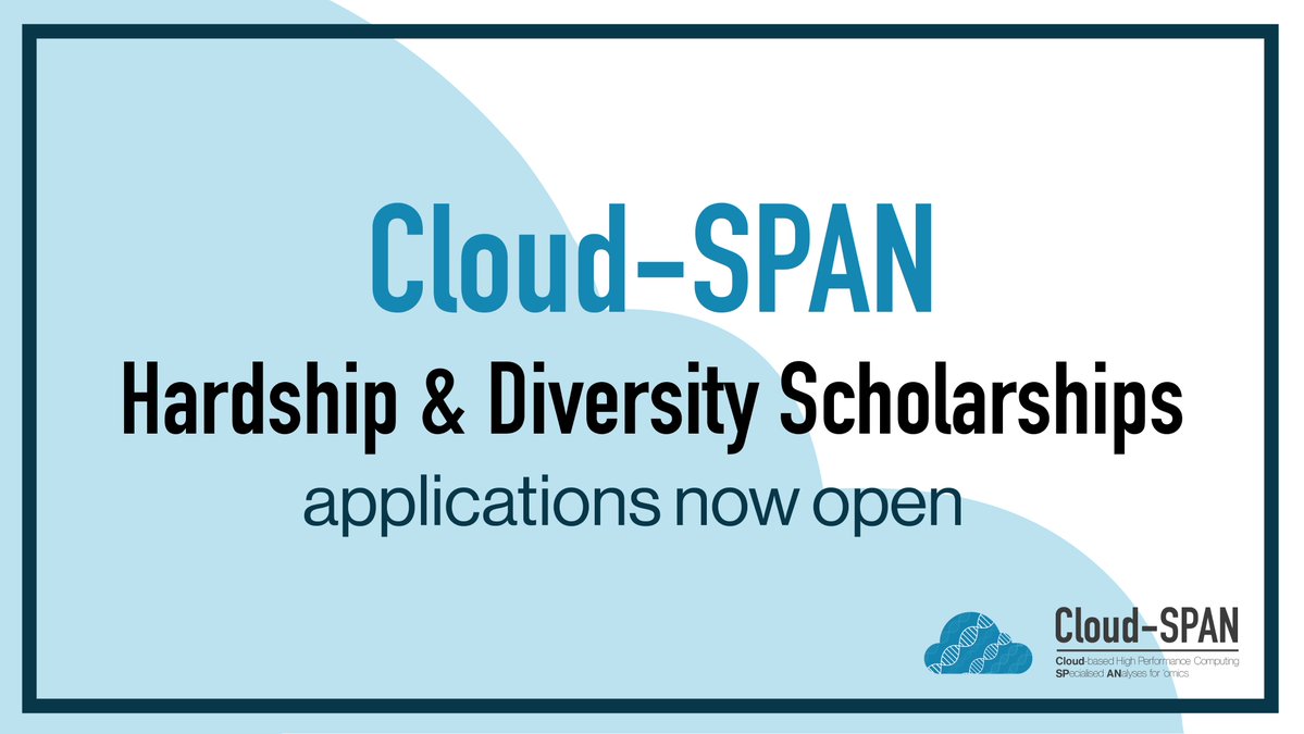 Scholarships, funding and so much more!

Read our latest blog to hear more about the work we do at Cloud-SPAN and details on funding opportunities cloudspan.peerboard.com/post/833230198

Deadlines for #Scholarships
🔷 17 Oct Metagenomics
🔷 1 Nov Prenomics 
🔷 1 Nov Genomics