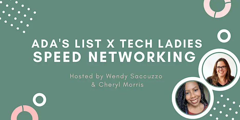 Join us for Ada's List x Tech Ladies Speed Networking! 🗨️💬 

Wendy, Head of Hiring Services &amp; Cheryl, Head of Community, help members with career development, and get them connected to opportunities with hiring partners. 

👉🏻 bit.ly/3EvhvD6

#AdaLovelaceDay22