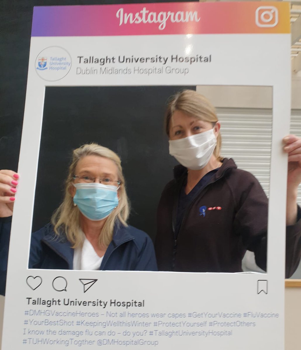.@lucybane & Helen Connaughton delighted to get the #FluVaccine @DMHospitalGroup at #TallaghtUniversityHospital today. 

Thank You to everyoneinvolved!
#ProtectOthers #ProtectYourself #YourBestShot
