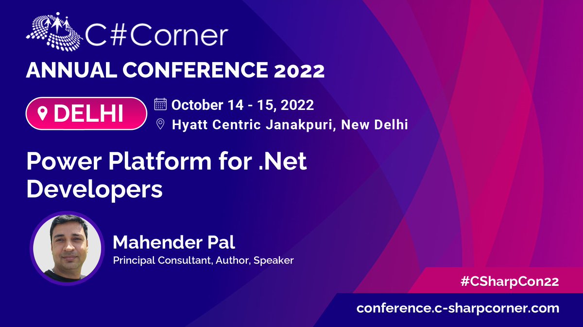 Himbapinfo's tweet photo. Join us at @CsharpCorner
Annual Conference 2022, as we will be talking about the "Power Platform for .Net Developers".
Book your seat now: https://t.co/mtgTNobIvc
#CSharpCon22 #TechConference #Developers #IndiaTech #Coding #Csharp #Csharp10 https://t.co/3Q4MbOhxFW