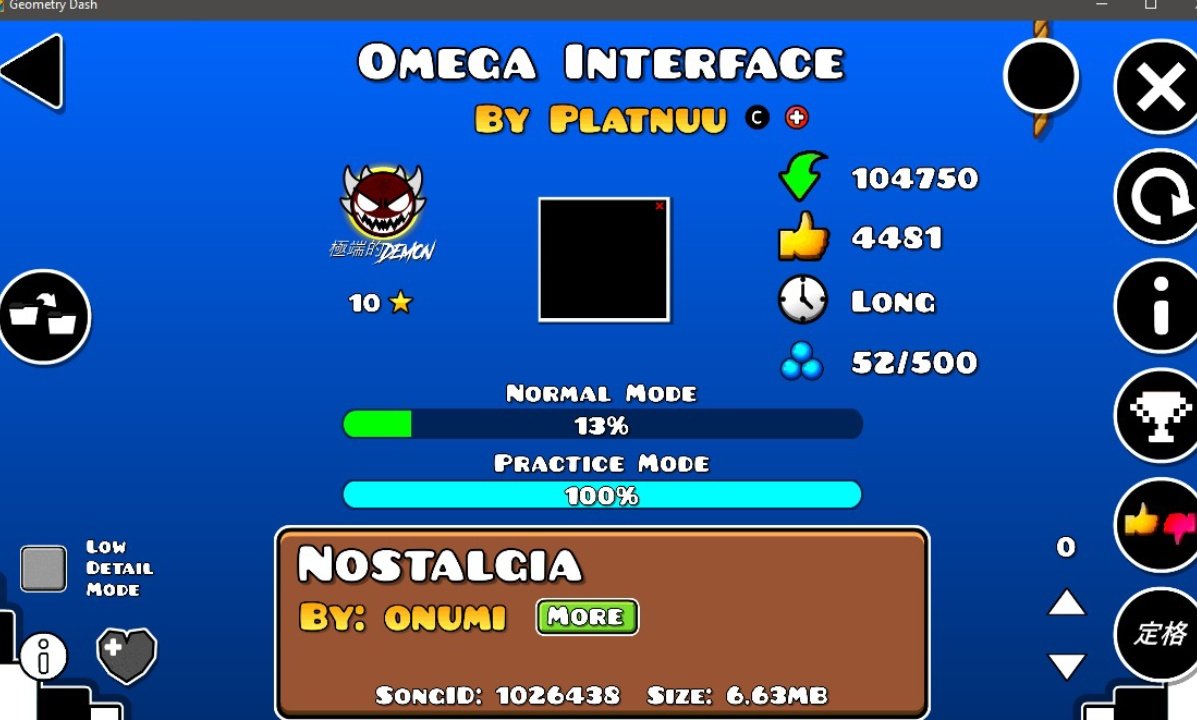 jcubyc211's tweet image. Bueno este es mi tweet n°5000, hace unos 4 o 5 meses me enganche en esta comunidad y quería hacer algo loco, @FranPr0 me dio la idea de fijarlo hasta pasarme mi nuevo hardest.
Omega interface.
Deseenme suerte.