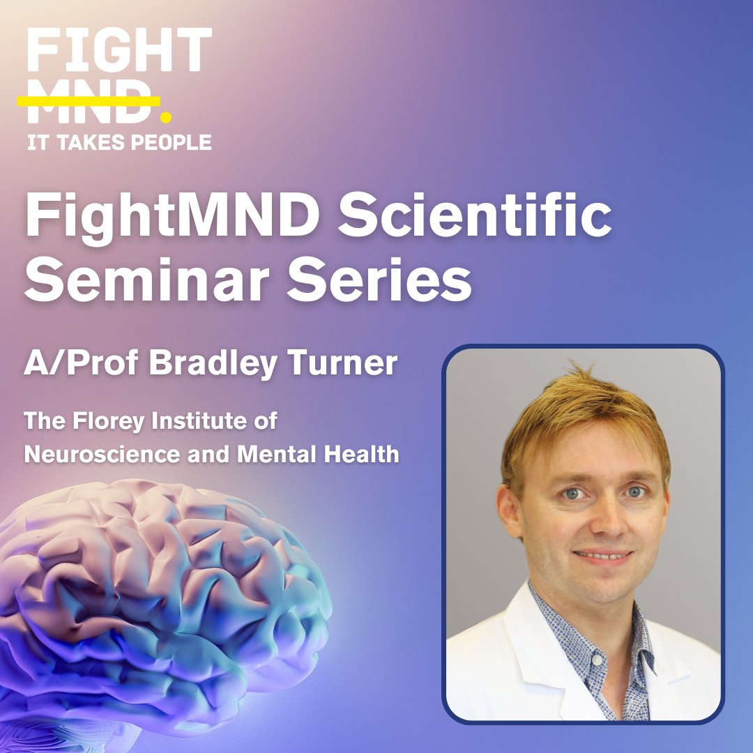 FightMND (@fightmnd) on Twitter photo The October Scientific Seminar sees <a href="/turnerMNDlab/">Brad Turner</a> highlighting a state-of-the-art Drug Screening Platform using patient-derived stem cells to accelerate MND drug discovery at <a href="/TheFlorey/">The Florey</a>Â in Melbourne. Tune in on Tues Oct 25th at 3:30pm AEDT.
Register at fal.cn/3sCMg The October Scientific Seminar sees <a href="/turnerMNDlab/">Brad Turner</a> highlighting a state-of-the-art Drug Screening Platform using patient-derived stem cells to accelerate MND drug discovery at <a href="/TheFlorey/">The Florey</a>Â in Melbourne. Tune in on Tues Oct 25th at 3:30pm AEDT.
Register at fal.cn/3sCMg