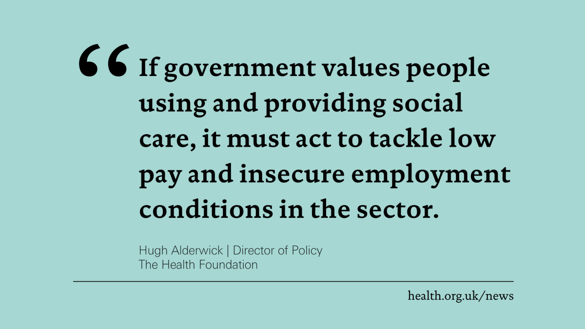 NEW: Around 1 in 5 residential care workers in the UK were living in poverty before the cost-of-living crisis. Our new analysis calls on government to tackle the poverty crisis in the social care workforce. Read more ⬇️ health.org.uk/news-and-comme…