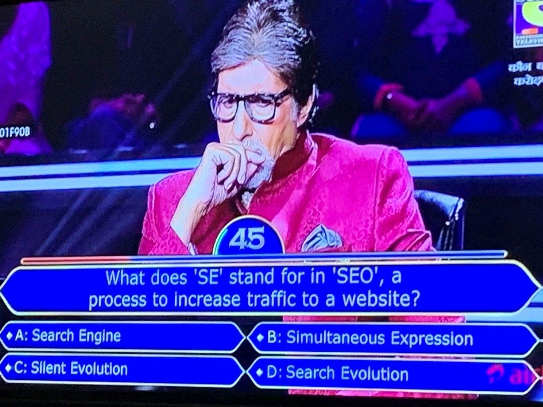 tusharvyasDM's tweet photo. KBC also understands the value of SEO !! #SEO is everywhere 👩‍💻 Be Valued..💰 Thank you  @SrBachchan  and #sonyTV for explaining what #SEO  #digtal #marketingstrategy  #ahmedabad #gandhinagar #SEO Hire the SEO expert today! https://t.co/qPwDWooJkm