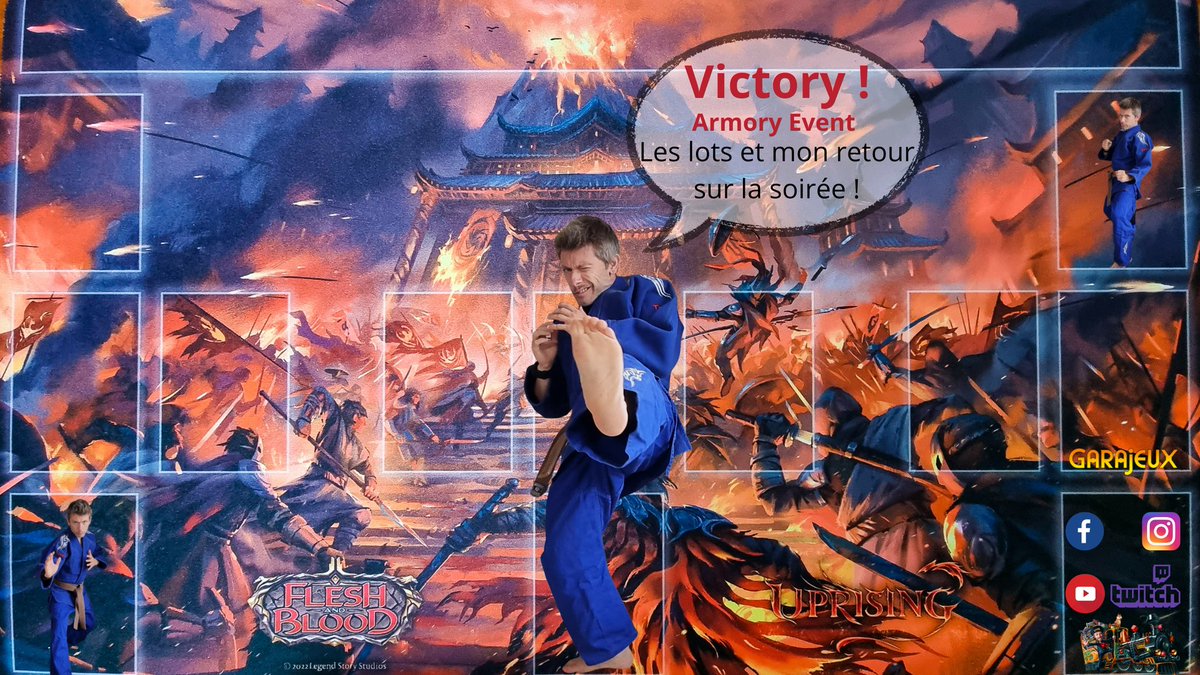 garajeux's tweet photo. @fabtcg Thx for this giveaway. My first armory event blitz. A victory and a beautiful playmat win. https://t.co/4sxiDINVnq