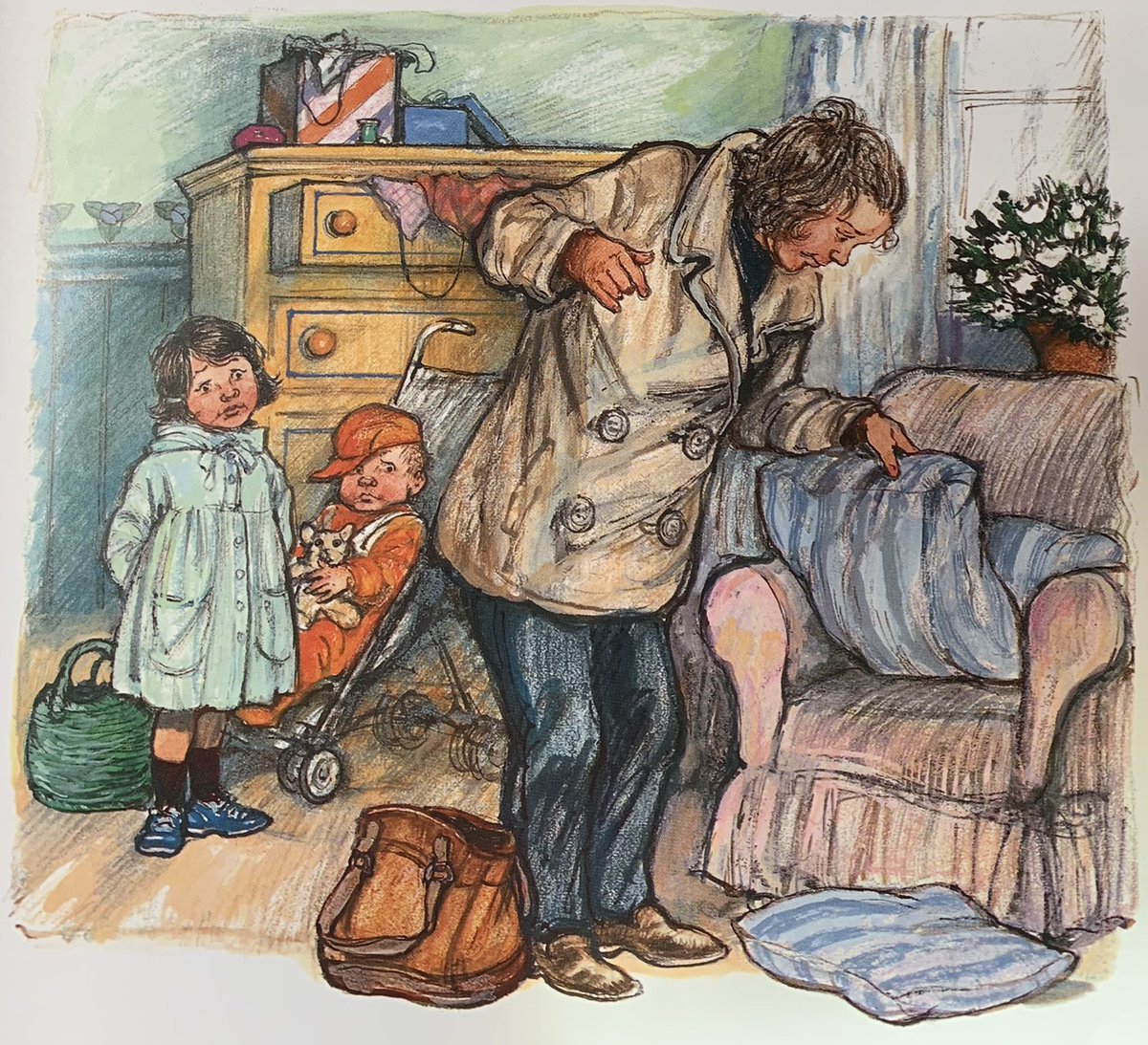 ShirleyHughes_'s tweet photo. These illustrations are taken from the collection Let’s Join In.

Flowers need to hide in the ground in wintertime. But they come peeping out again in the spring. https://t.co/kpGZlPG8p6