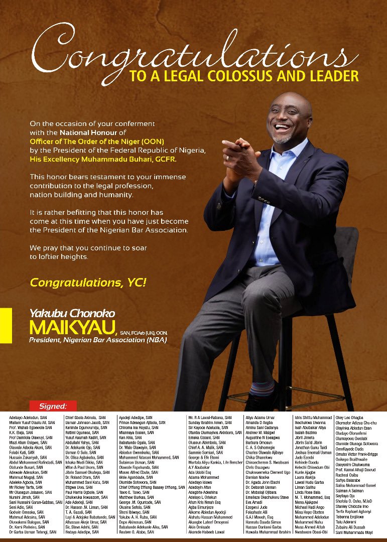 Congratulations for an honor well deserved my President🙌🙌🙌🙌🙌🙌🙌