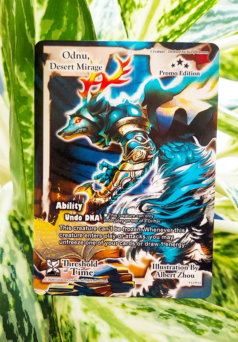 Happy October! We've been saving one of the best for last this year and are thrilled to finally introduce our favorite new Archive creature...Odnu, Desert Mirage!
🤩 As usual, you'll get a playset of this #promo with any order in our store:

✨ exodus-tcg-store.squarespace.com/shop

#ExodusTCG