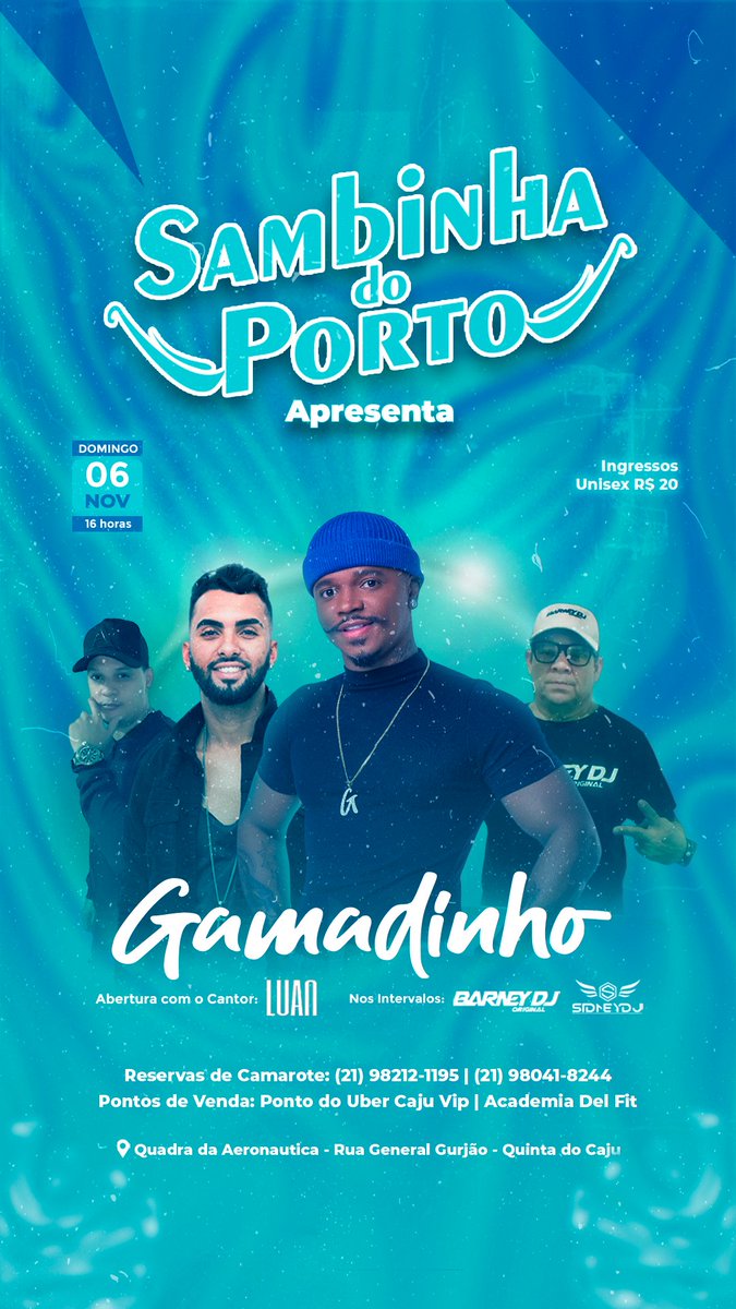 SIDNEYDJOFICIAL's tweet photo. Dia 6 tem #gramadinho no #sambinhadoporto https://t.co/21VWT7Tu15
