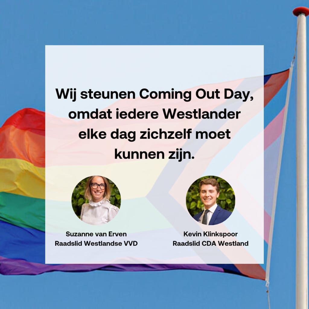 Vandaag is het #ComingOutDay 🏳️‍🌈. Wij staan voor een gemeente waarin iedereen zich welkom voelt en waar iedereen zichzelf kan zijn! 💚💪