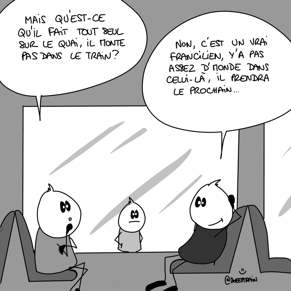 Ce sont les mêmes qui râlent dès que le train ralentit, qu’il y a une annonce, qui gardent leur sac à dos et utilisent les strapontins 😬