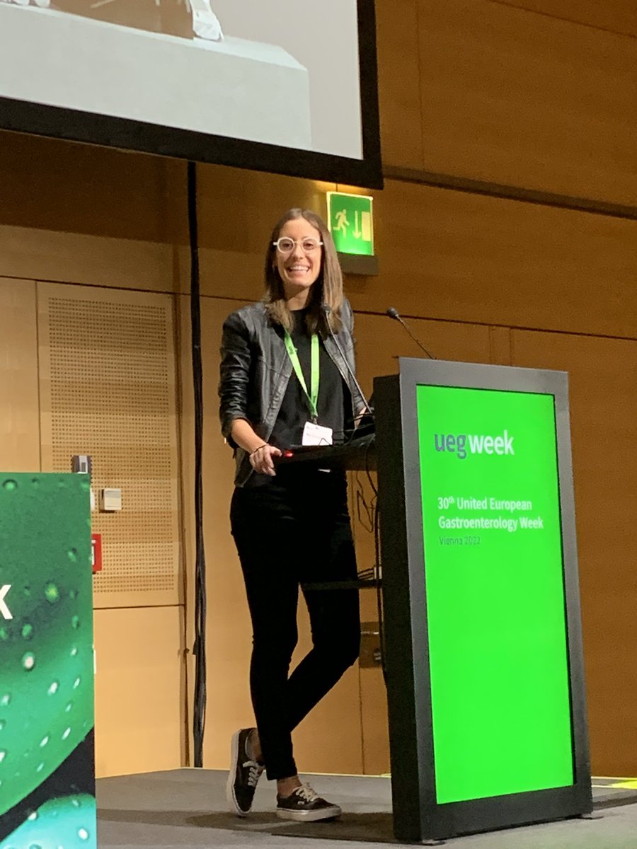 manu_barreiro's tweet photo. Oral presentation in @my_ueg of @IriaBaston from @gastrochus presenting an amaizing research from young @geteccu “EITOS study. IBD in solid organ transplantation” Very proud of Iri 
Thanks to the 31 Hospitals colaborators
Soon we will have the paper! #SomosGETECCU https://t.co/EtAvNsyYn2