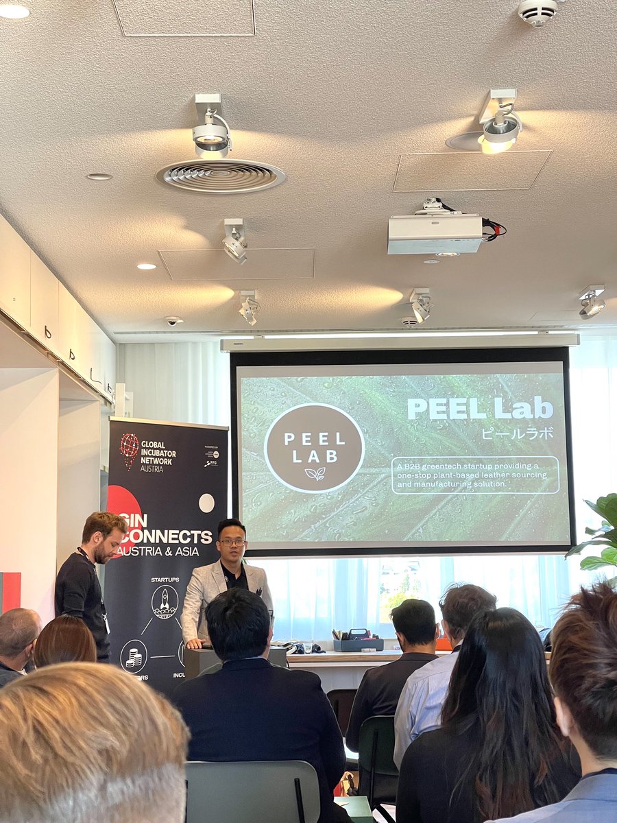 peel_co's tweet photo. 本日、オーストリア🇦🇹のウィーンにて開催された「Global Incubator Network Austria」でピッチ登壇させて頂きました！！
この度は貴重な機会を頂きありがとうございます🍀
#GlobalIncubatorNetworkAustria
#GINConnects #veganleather https://t.co/4Gax7EO1RJ