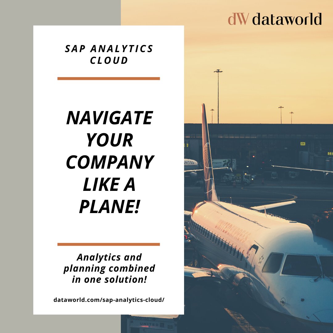dW_dataworld's tweet image. In the cockpit of a plane, there are several hundred operating and control elements. What the cockpit is for the pilot, the SAP Analytics Cloud is for your company. It provides insights into cross-application data, the current situation, and future trends.
dataworld.com/en/sap-analyti…