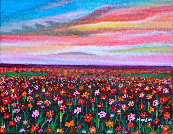 artfinderlatest's tweet photo. Floral meadow at su… by @mkanvinde #acrylic #painting #art https://t.co/FJWsfNMh7n @artfinder https://t.co/Excx4ugK9e