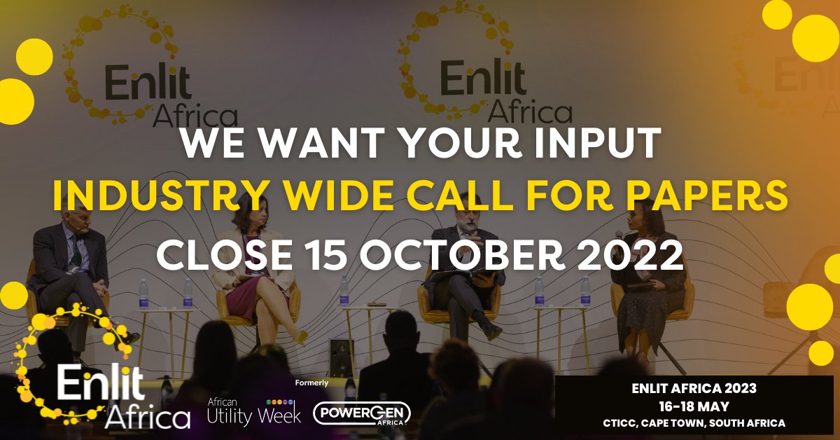 EnlitAfrica's tweet photo. We want your input ππ‘
The organisers and advisory board of #EnlitAfrica2023 invite you to submit your proposal in the industry-wide call for papers.
Submissions close: 12 October 2022
Submit your paper by email to: claire.volkwyn@wearevuka.com π©
#ConferenceTopics https://t.co/QPZ2rR0SoJ