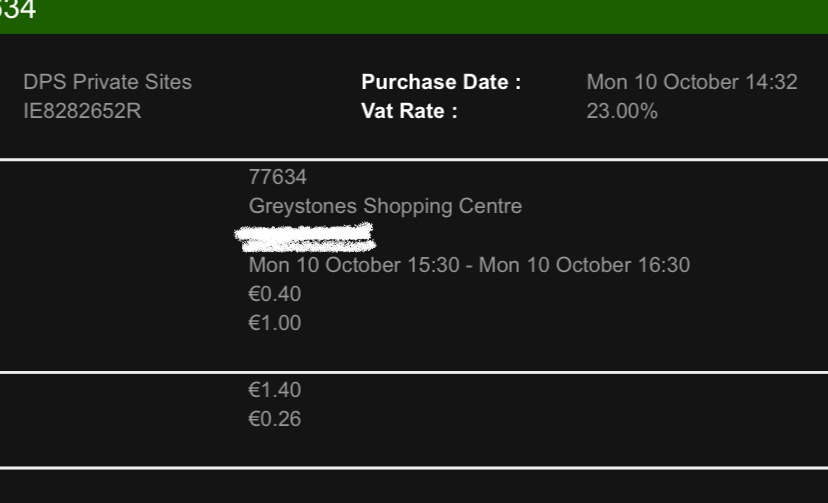 jenoconnell's tweet photo. This happened yesterday in #Greystones with 3 mins left on my ticket. I eventually got through to @APCOAConnectIE and got it released without paying €125 - apparently they know the QR code isn’t working. But they’re still allowing people to use it and still clamping cars 🤷🏻‍♀️ https://t.co/1NpbXe44X6