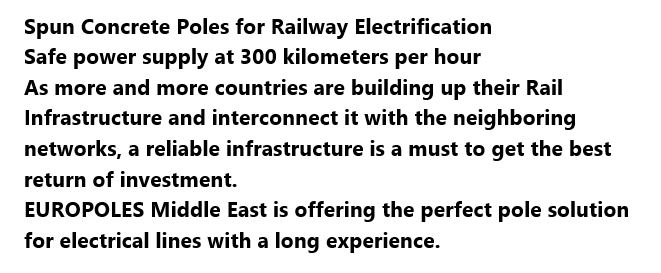 MiddleLlc's tweet photo. Spun Concrete Poles for Railway Electrification
#railway #Oman #UAE #AbuDhabi #Dubai https://t.co/4HUEm0PK3m