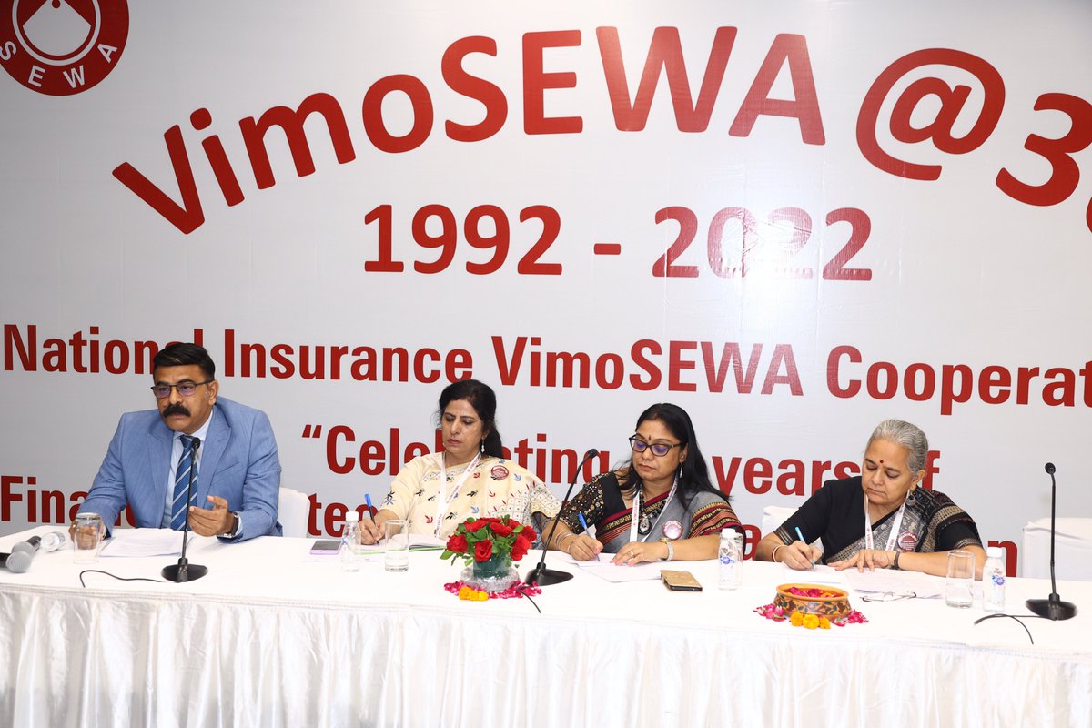 SewaVimo's tweet photo. VimoSEWA organized a National Policy Workshop on 7th October 2022 at New Delhi on 'Increasing Microinsurance penetration through an Enabling Regulatory Framework'. Shri Saurabh Mishra, JS, DFS, MoF, GoI graced the event. @FinMinIndia @DFS_India @IndiaFirst_Life #policy #insurance https://t.co/BF9I0CoRAl
