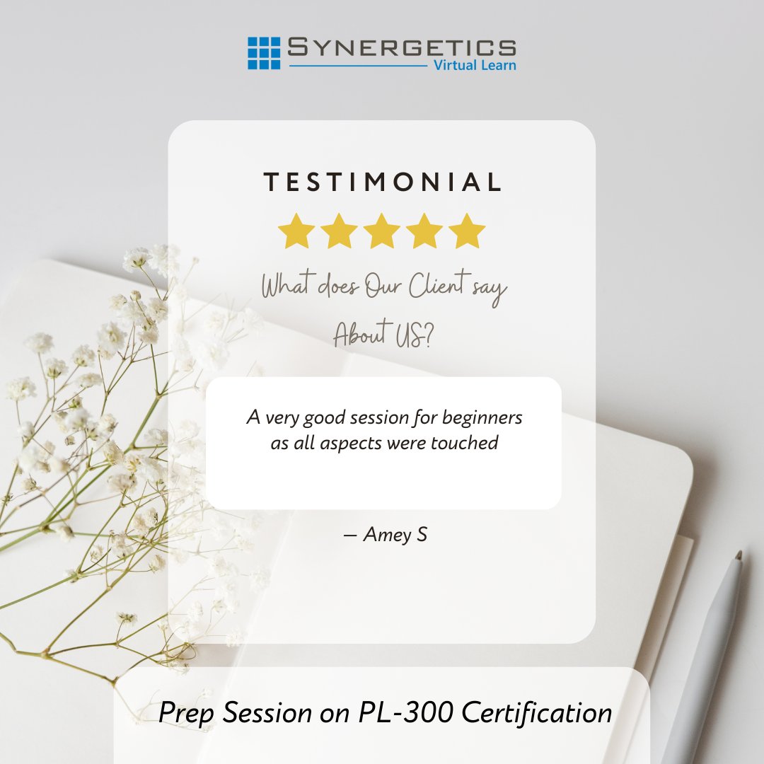 synergetics1's tweet photo. Wanting to grow your career in PL-300?

For more details click here: https://t.co/OTOjCJC5ds
OR
Call and What's App us on +91 82913 62058

#PL300 #PowerBI #Microsoft #Certification #SynergeticsLearning https://t.co/94HIBYECQf