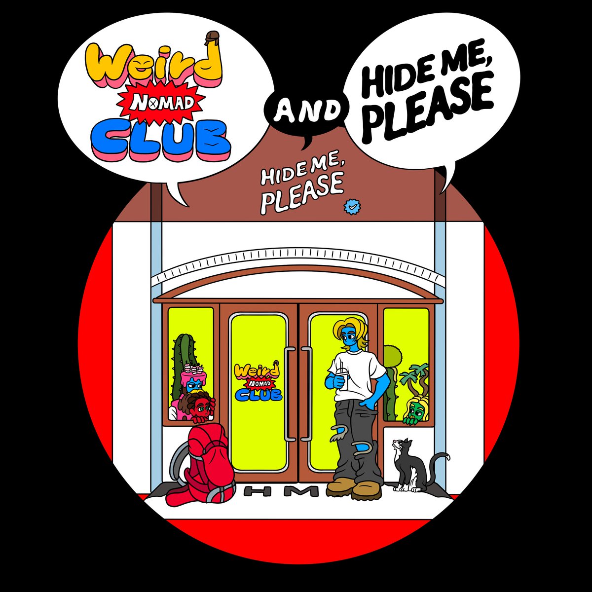 Weird Nomad Club &amp; @_hidemeplease
콜라보 한정 기간동안 Special 민팅이 진행될 예정입니다! 🎁

#HideMePlease 의 3차 Minting의 일부 수량으로 사전 판매하는 콜라보레이션인 만큼, 이번 기회를 꼭 놓치지 마세요!💫💫

🧵아래 스레드를 통해 일정 및 민팅 참여 방법과 디테일을 참고해주세요👇