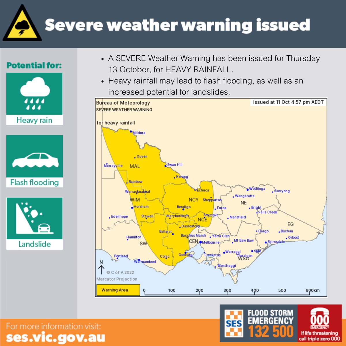 A SEVERE Weather Warning has been issued for Thursday 13 October, for ...