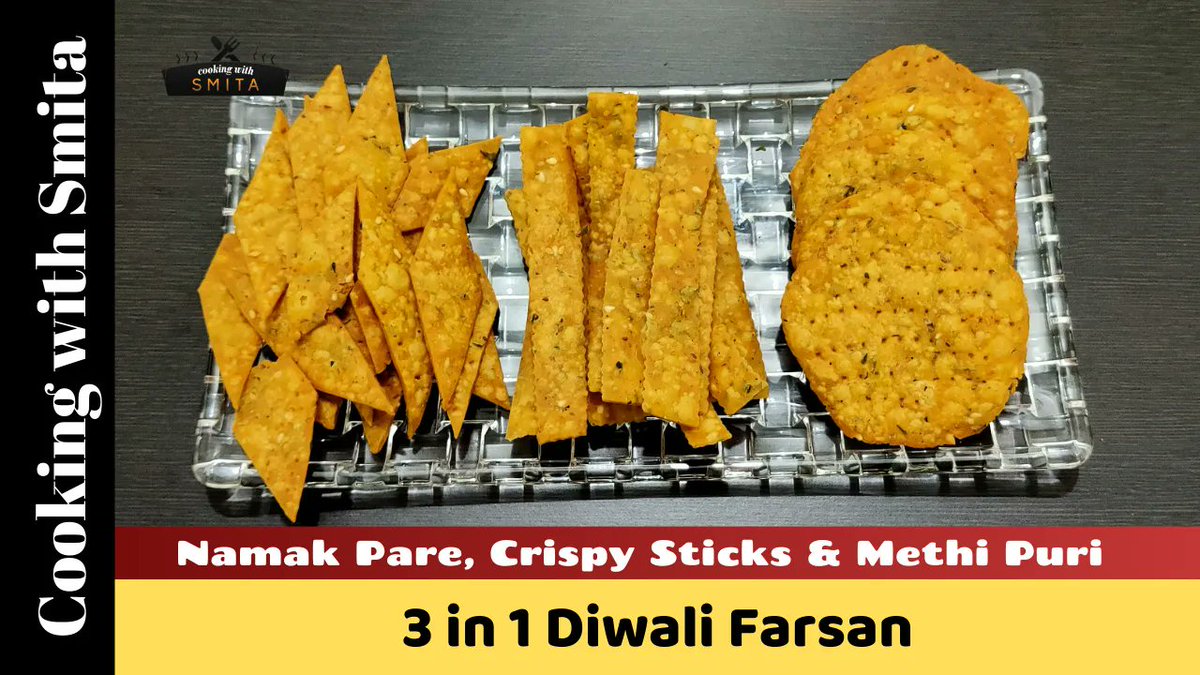 CookingwidSmita's tweet photo. 3-in-1 Diwali Farsan Recipes | Methi Puri | Methi Namak Pare | Crispy Sticks | Namkeen

Full Recipe – https://t.co/sbwuXwjjkt

#Diwali #Namkeen #MethiPuri #NamakPare #CrispySticks #Farsan https://t.co/NDJGL7KZp7