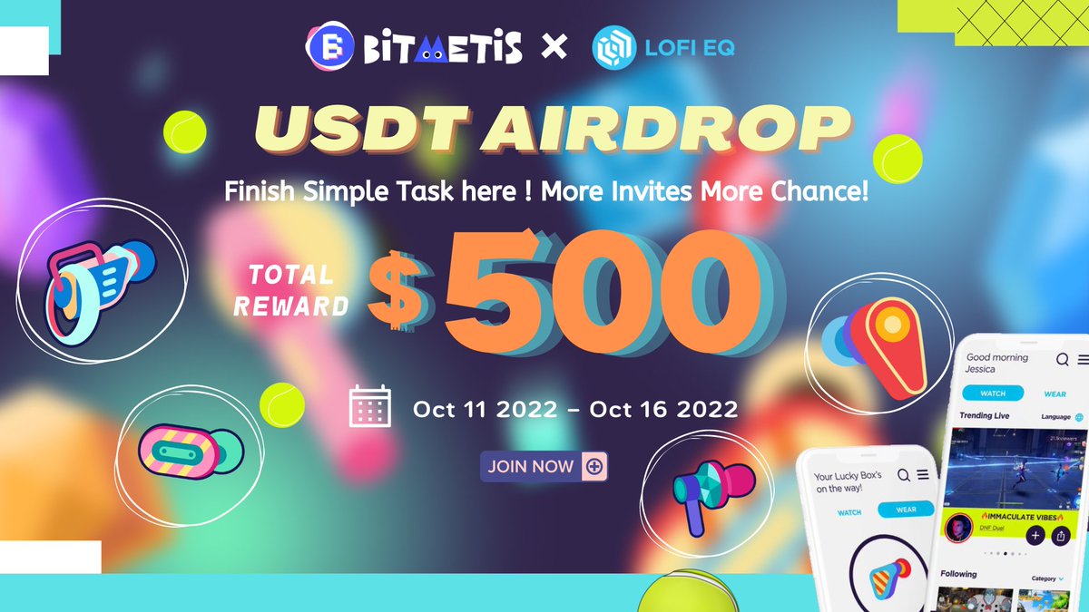 <a href="/BitMetis/">KlapAI (Formerly BitMetis)</a> x <a href="/LOFI_BUZZ/">LOFI / EQ 2.0 in Progress</a> 
🎁$500 USDT Giveaway 
👇To Enter:
Finish simple tasks here
bitmetis.io/bounty-detail/…

🙌About <a href="/LOFI_BUZZ/">LOFI / EQ 2.0 in Progress</a> 
Powered by viewers 💪
You can watch, earn and contribute to a more sustainable live stream ecosystem.
👀Download LOFI EQ App &amp; Watch2Earn from now!