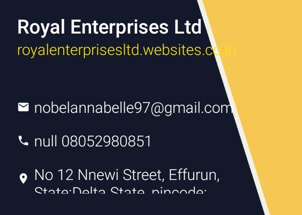Hey everyone, checkout my website:royalenterprisesltd.websites.co.in built through the WorldsBestWebsiteBuilder