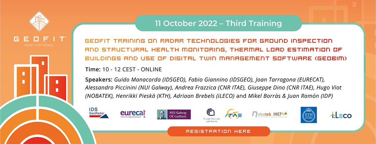 📣 The 3rd <a href="/EuGeofit/">Geofit Project EU</a> workshop on Radar Technologies, Thermal Load Estimation of Buildings &amp; Use of GeoBIM IS READY!

JOIN US! Last chance to sign up for the online event! 👉 bit.ly/3QPK5Sf

🗓️ TODAY from 10.00 to 12.00 CEST (Online)

#geothermal #renewables