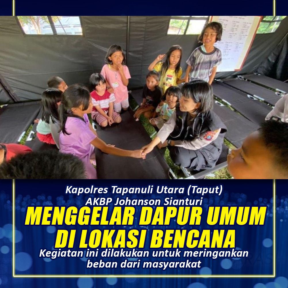 Kapolres taput AKBP Johanson sianturi menggelar dapur umum dilokasi bencana
#KebersamaanPeduliBencana
Polri Di Sisi Kemanusiaan