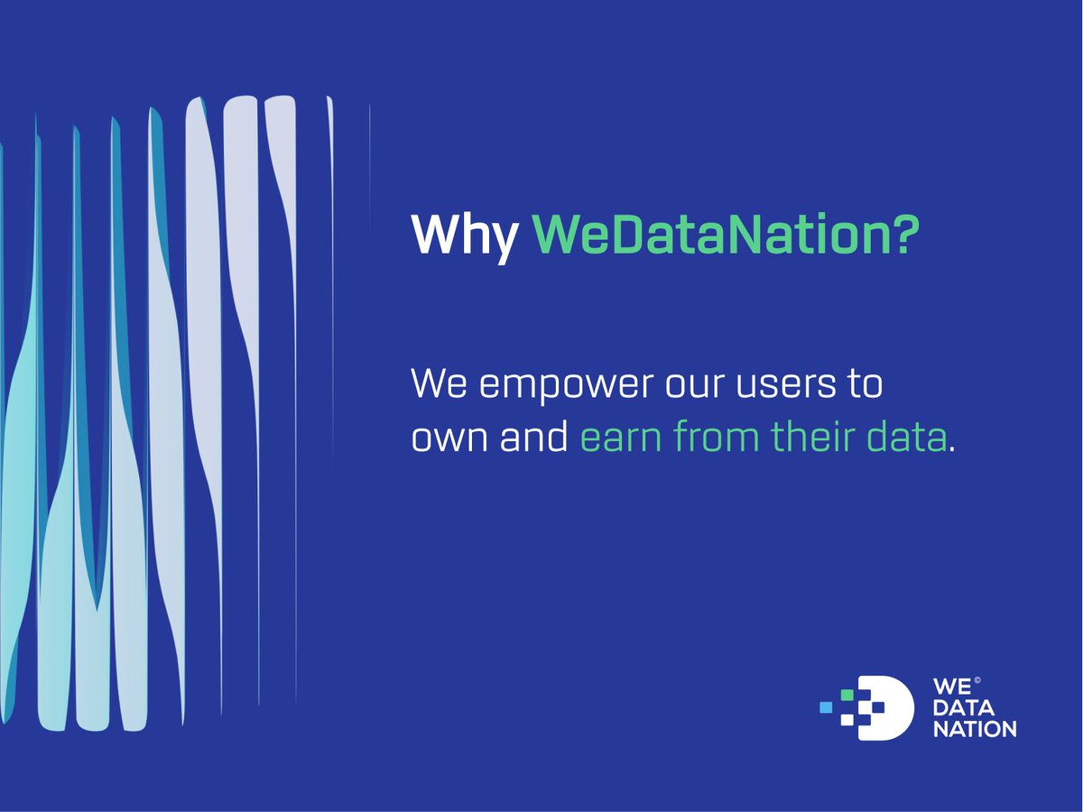 🌐Why #WeDataNation?

What is our mission, our #philosophy and ideology?

We empower our users to own and earn from their #data. 

Universal basic income through data is finally possible with <a href="/WeDataNation/">WeDataNation</a>. 

#Web3 #decentralized #NFT #WDN #DAO #Data #blockchain