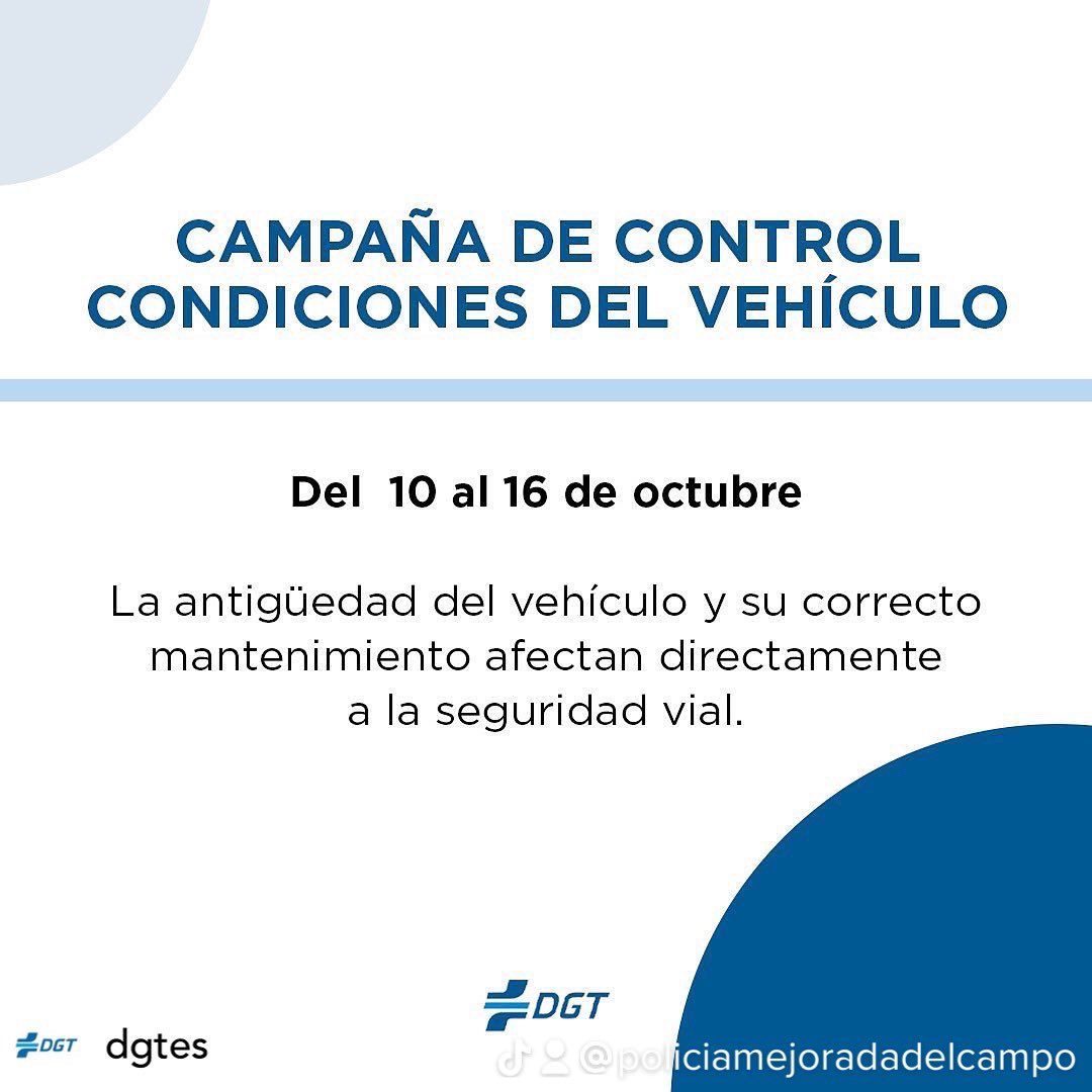 Durante esta semana estaremos realizando controles preventivos para  verificar el estado de los vehículos como ITV, luces estados de las ruedas, intermitentes, etc. #somostupolicía #policiamejoradadelcampo
