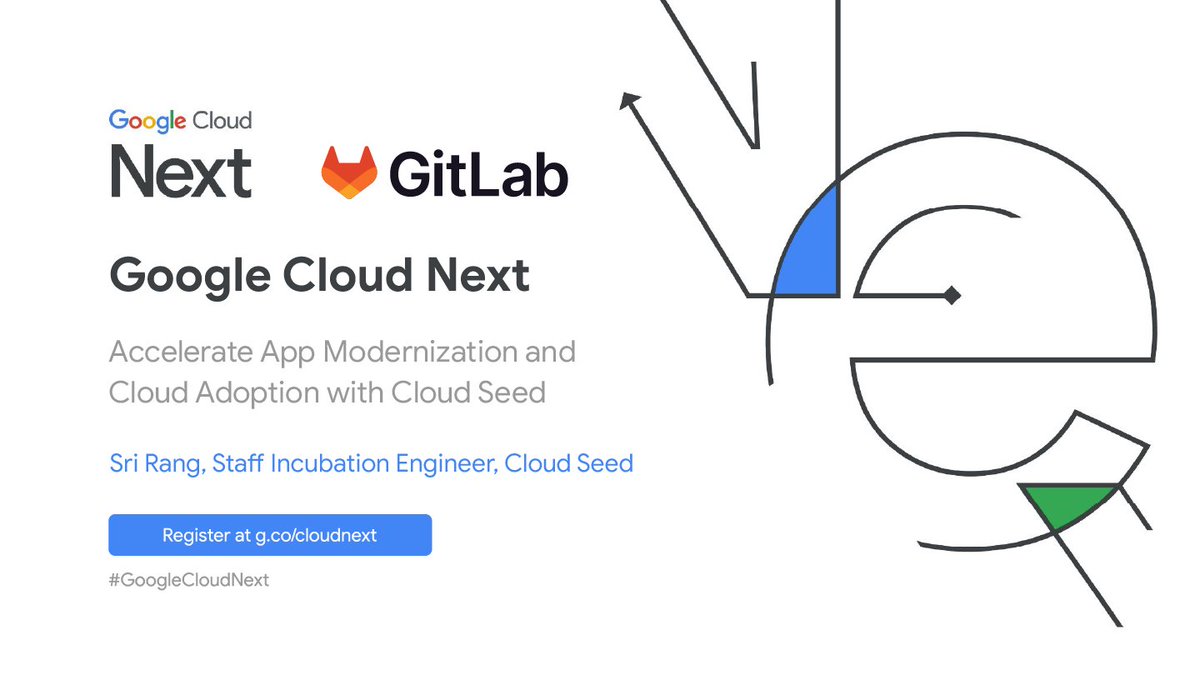 gitlab's tweet photo. Today you can catch GitLab at Cloud Next ‘22 #GoogleCloudNext. 

We’ll be discussing how to Accelerate App Modernization and Cloud Adoption with Cloud Seed and sharing our solutions for the future. 

Hope you're registered! → https://t.co/2vTvkkJkGC https://t.co/CohTan6CJD