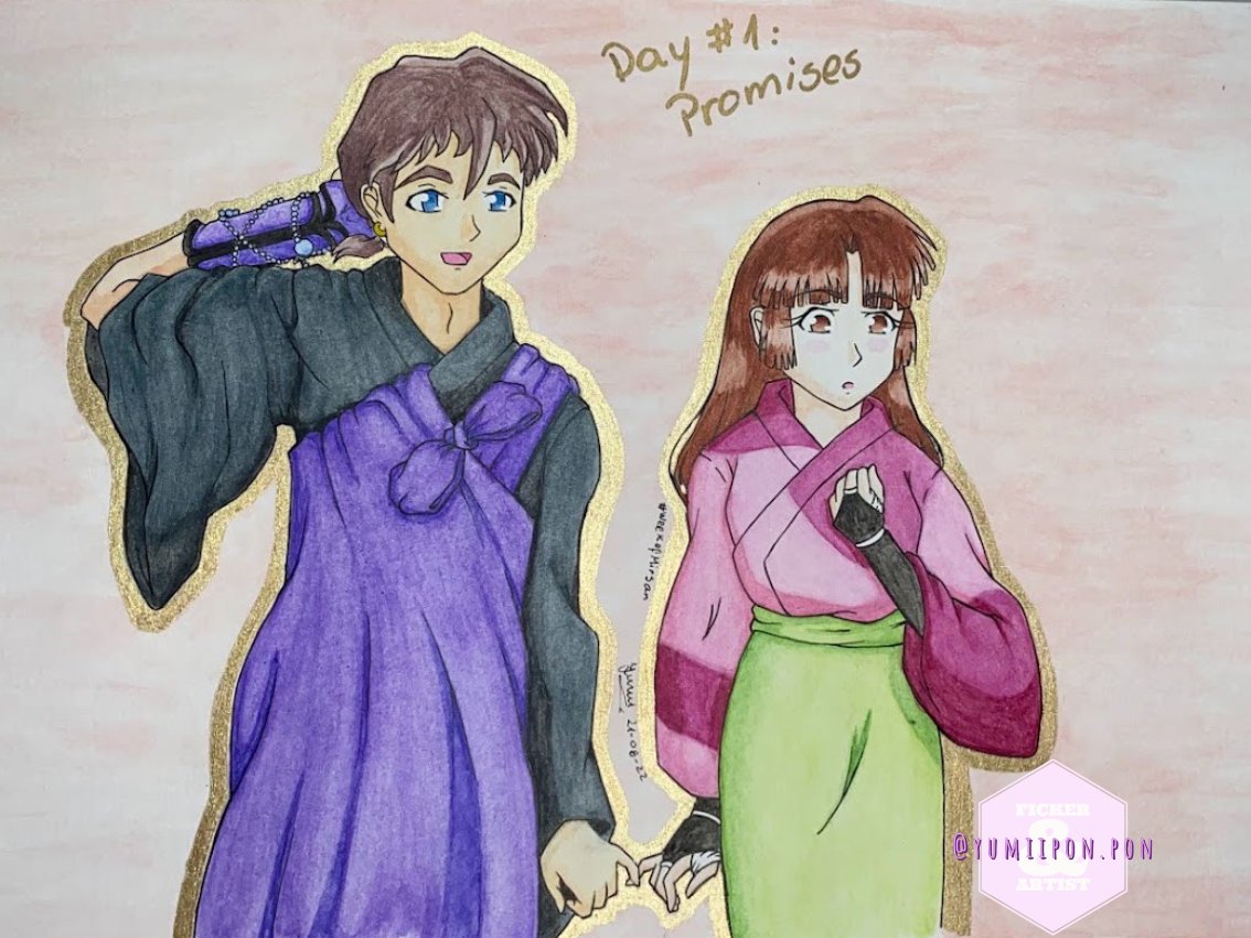 Yumiipon's tweet photo. I didn't post here! This was for #weekofMirSan 
Yeah, I know it was late, but it's better than nothing. 
#Miroku #Sango #MirSan #InuYasha https://t.co/ULuT2xE2Tt