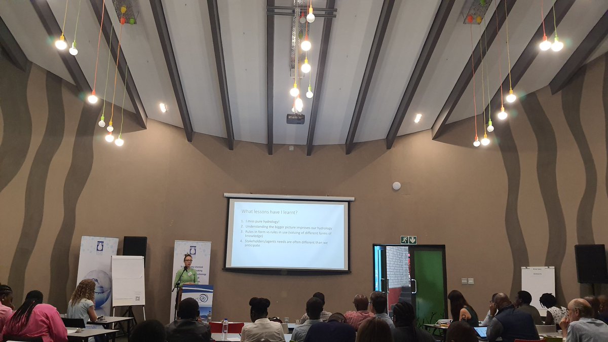 WaterResearchRU's tweet photo. IWR Hydrology head and Director of ARUA, Dr Jane Tanner, shares her journey on crossing the boundaries of knowledge, from pure hydrology to socio-hydrology in a key note address to the inaugural hydrology symposium #SAHS2022

@ARUA_News @WaterResearchSA @INRAE_Intl @ https://t.co/Hm3ZEWuVOa