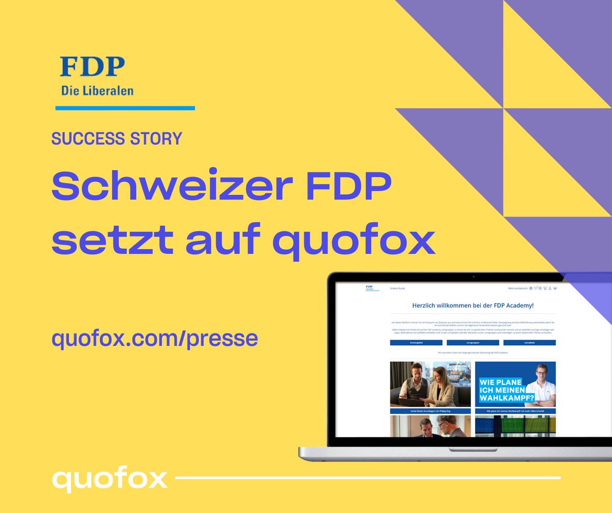 quofox (@quofox) on Twitter photo Die <a href="/FDP_Liberalen/">FDP Schweiz</a> setzen auf #quofox beim #Wissensmanagement der einzelnen Wahlkampagnen im Wahlkampf. wir sehr stolz und dankbar, die Schweizer FDP mit unserer Lösung auf diesem Weg unterstützen zu dürfen 🚀quofox.com/presse 🦊#digitaleslernen #lernplattform #learning #HR Die <a href="/FDP_Liberalen/">FDP Schweiz</a> setzen auf #quofox beim #Wissensmanagement der einzelnen Wahlkampagnen im Wahlkampf. wir sehr stolz und dankbar, die Schweizer FDP mit unserer Lösung auf diesem Weg unterstützen zu dürfen 🚀quofox.com/presse 🦊#digitaleslernen #lernplattform #learning #HR